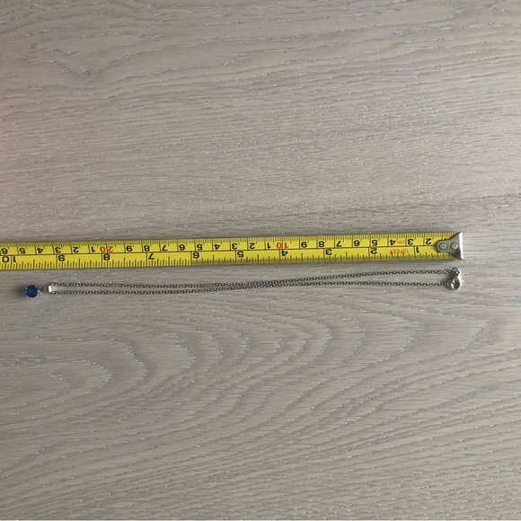 2/$30 EFFY Blue Sapphire Pendant Necklace Silver Toned - Picture 3 of 5